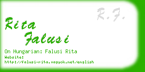 rita falusi business card